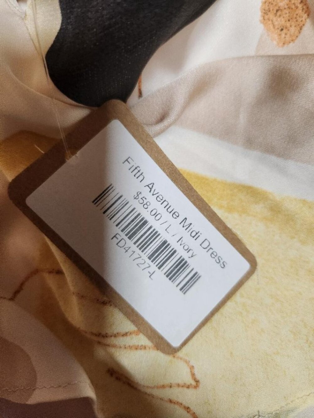 NWT Vestique 5th Ave Midi Floral Satin Ruffle Dress Sz Lg MSRP $56 - Picture 3 of 10